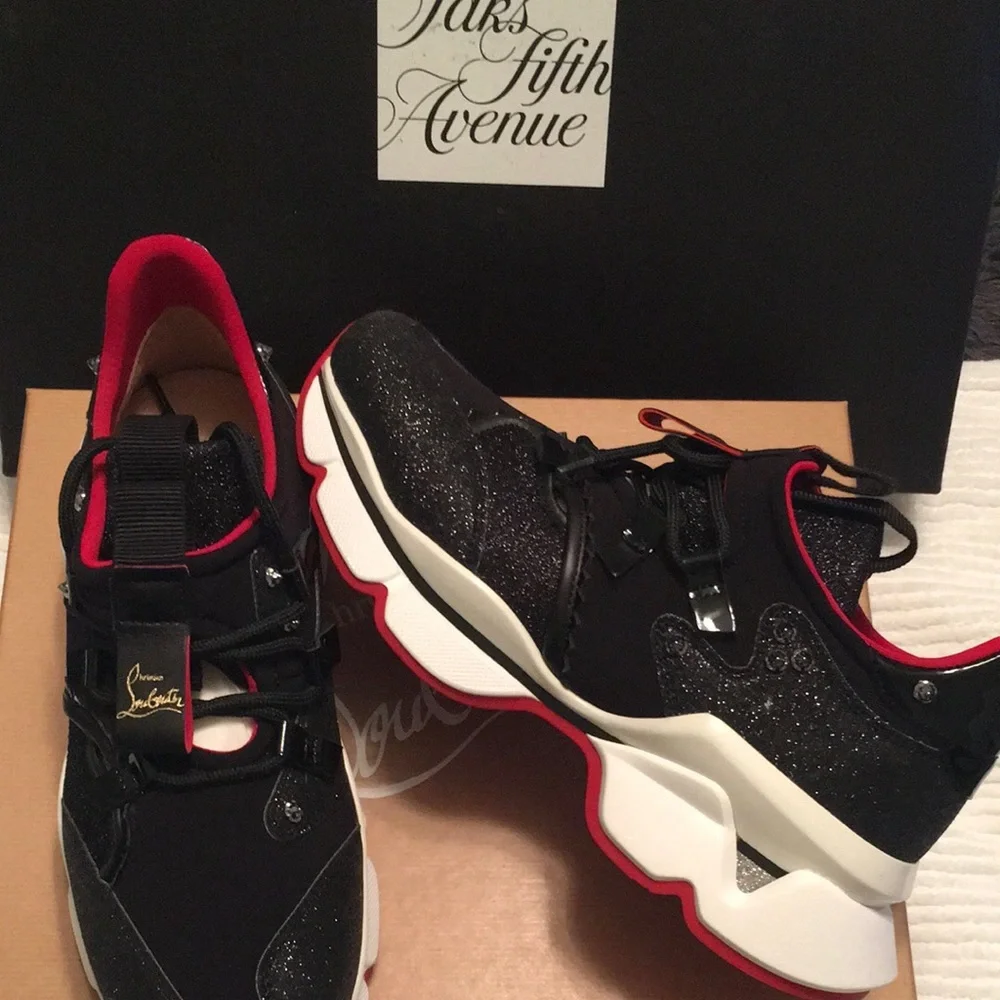 BNIB Christian Louboutin Donna Glitter Sneakers..Size 39...Proof of purchase - Picture 3 of 16